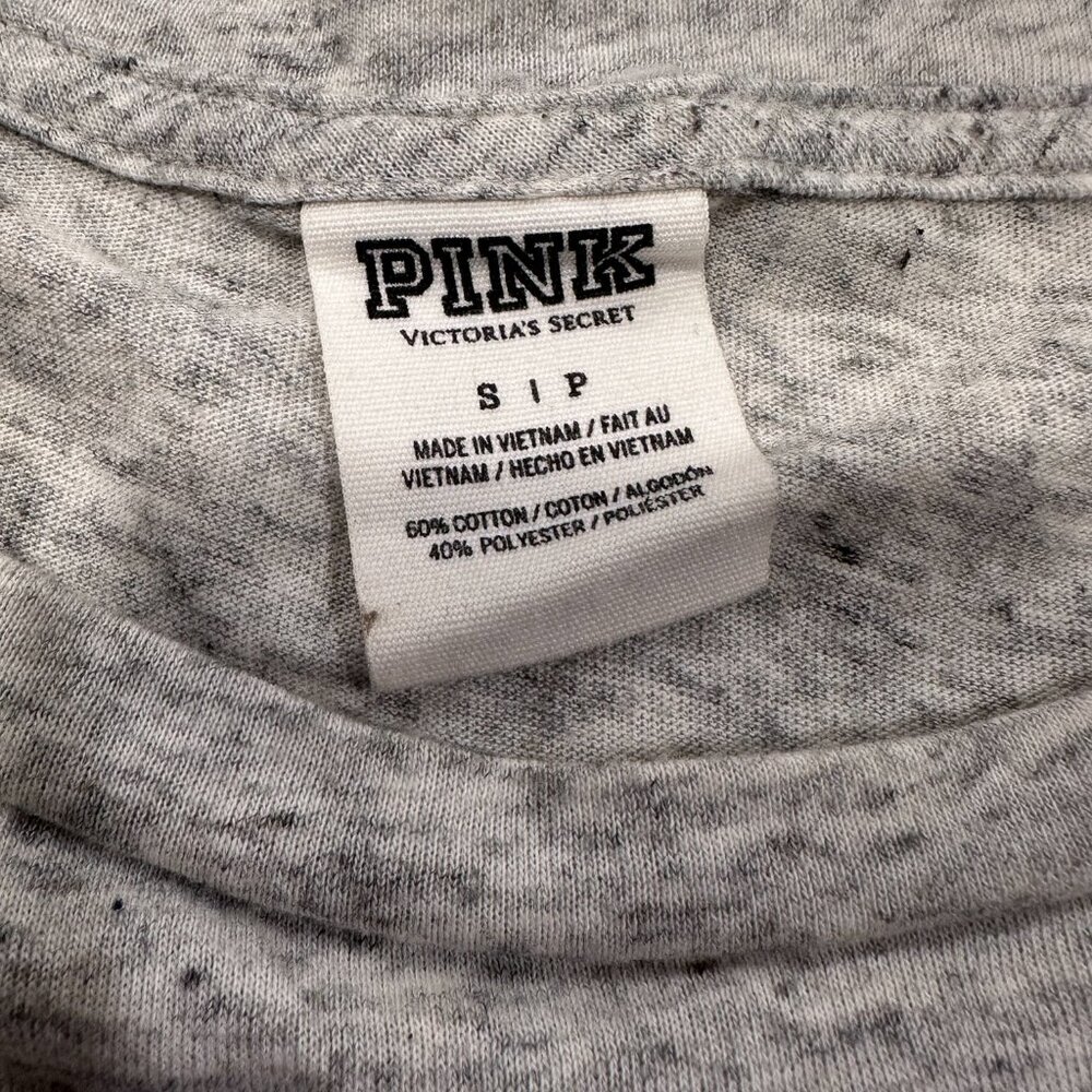 Victoria's Secret PINK Long Sleeve Tunic Shirt, Marled Grey, Size Small - Picture 3 of 3